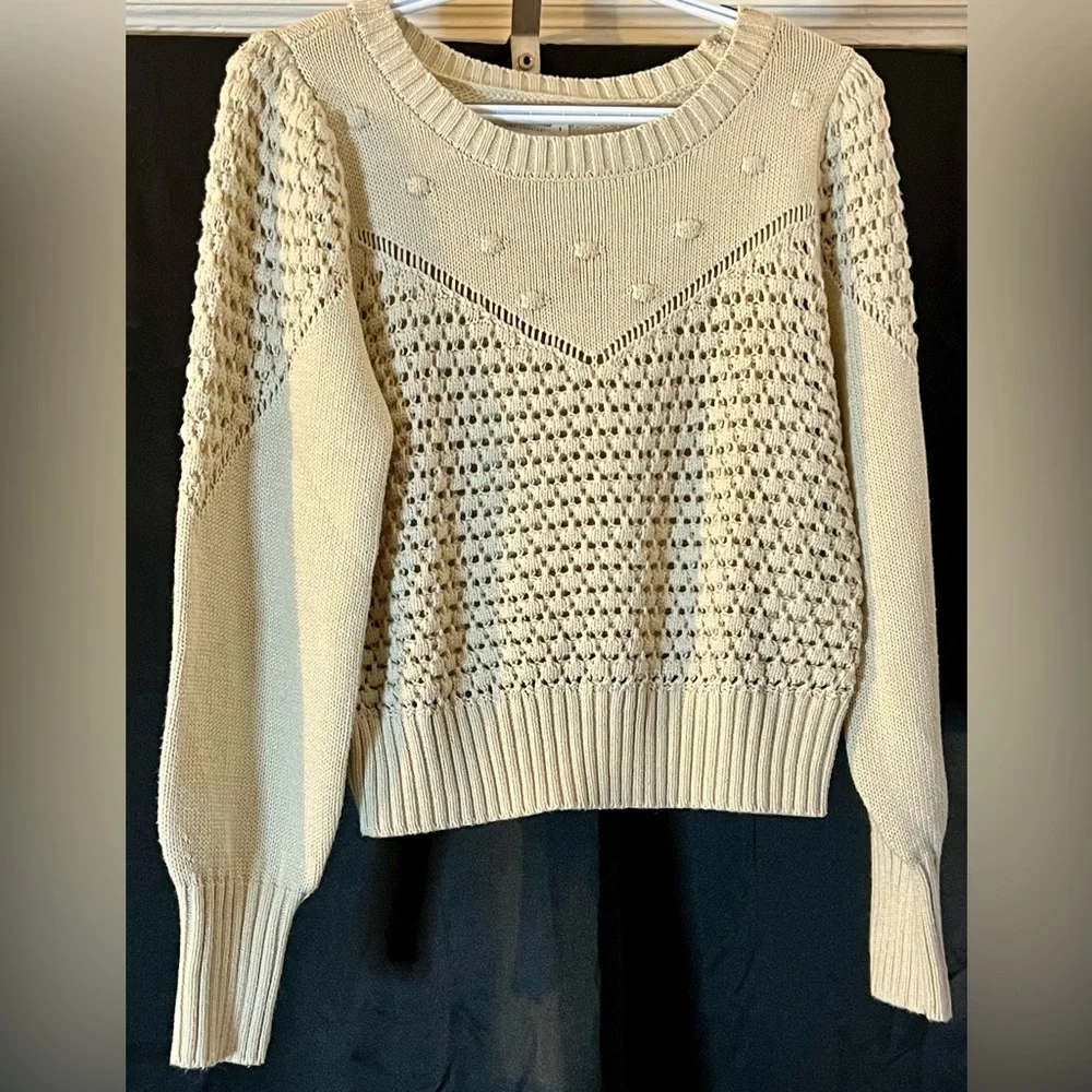NWT Lucky Brand beige sweater. Women’s size small. 60% cotton 40% acrylic. - Picture 1 of 8